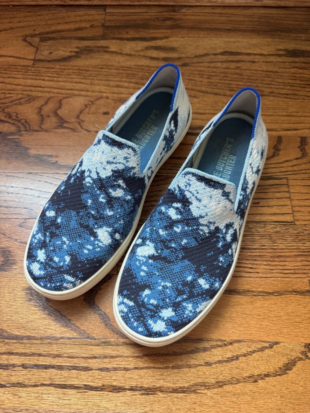 Rothy’s X The Butchers Daughter Shibori Sneakers Blue x White